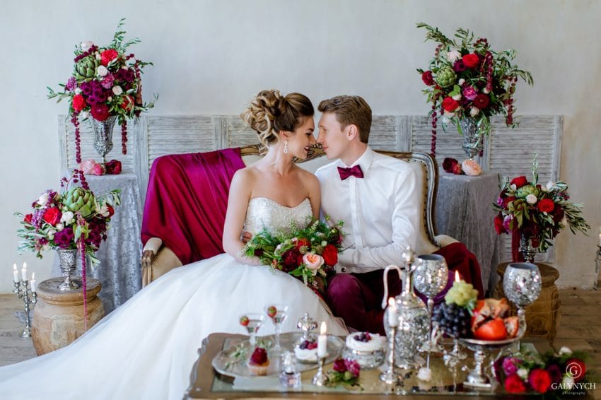 Свадьба в цвете марсала | Оформление свадьбы в Москве