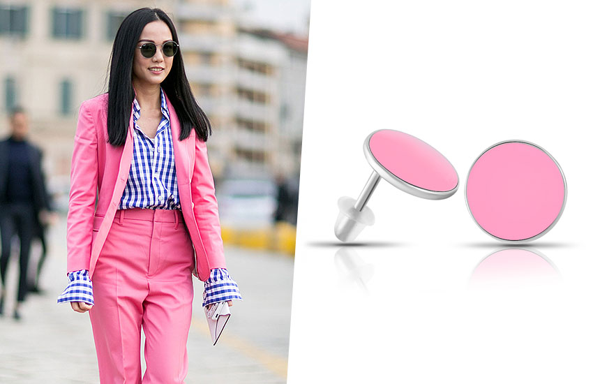 Розовый цвет одежда летние тренды советы стилиста пусеты эмаль