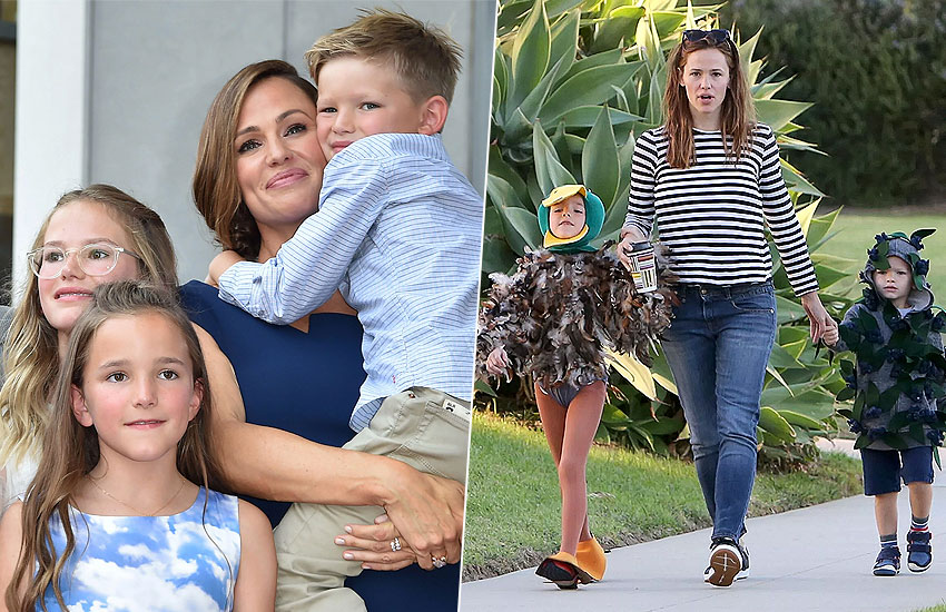 Дженнифер Гарнер с детьми Дженнифер Гарнер с детьми