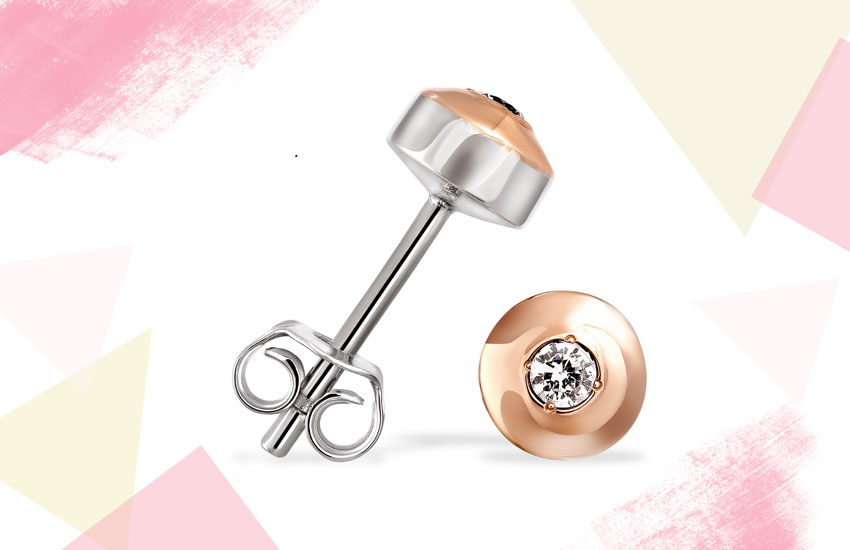 серьги-пусеты золото серебро