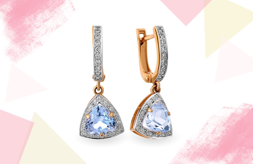 серьги золото топазы