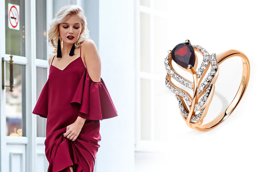 коктейльное кольцо девушка украшения