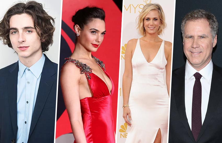 Тимоти Шаламе Галь Гадот Кристен Уиг, Уилл Феррелл