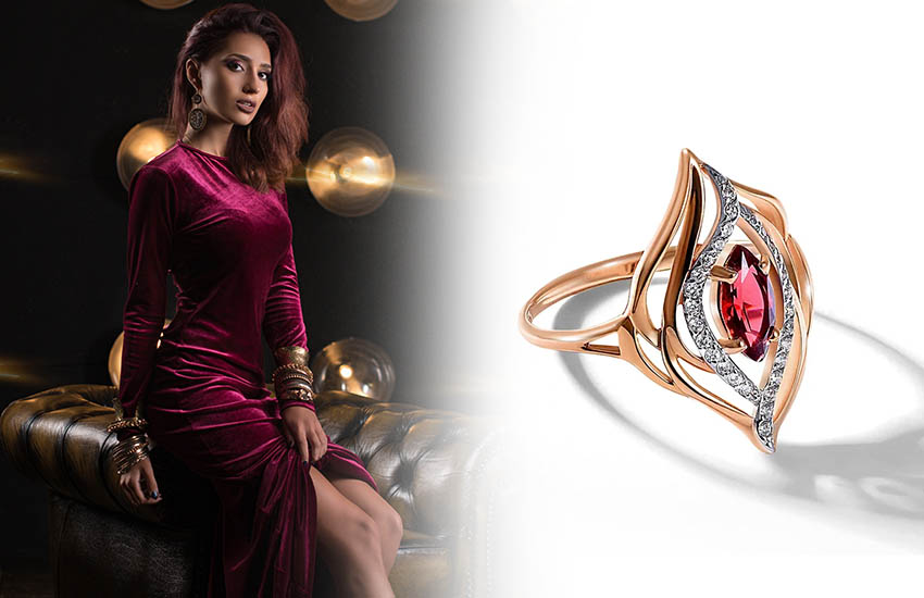 девушка украшения драгоценные камни гранат