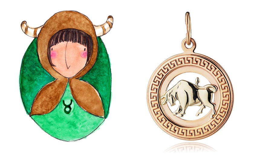 гороскоп, подвеска, золото, 585 золотой, телец