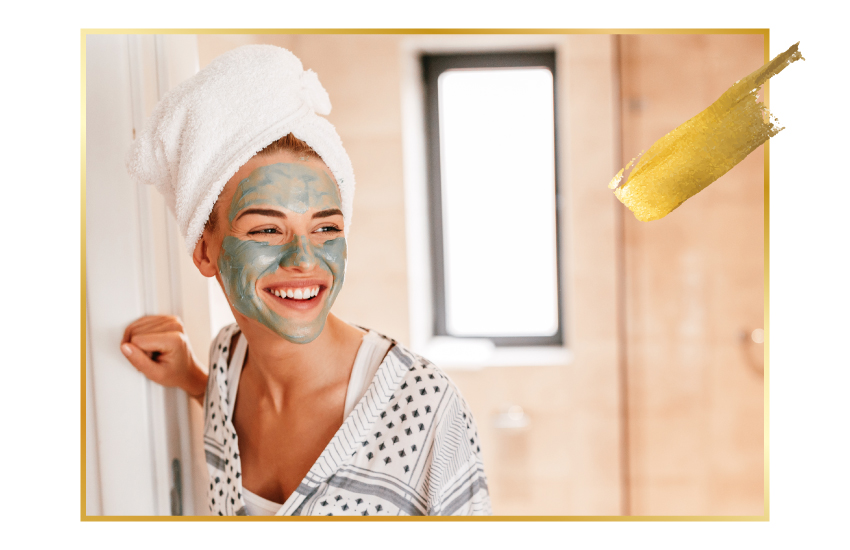 чистка пор, маска для лица, девушка дома