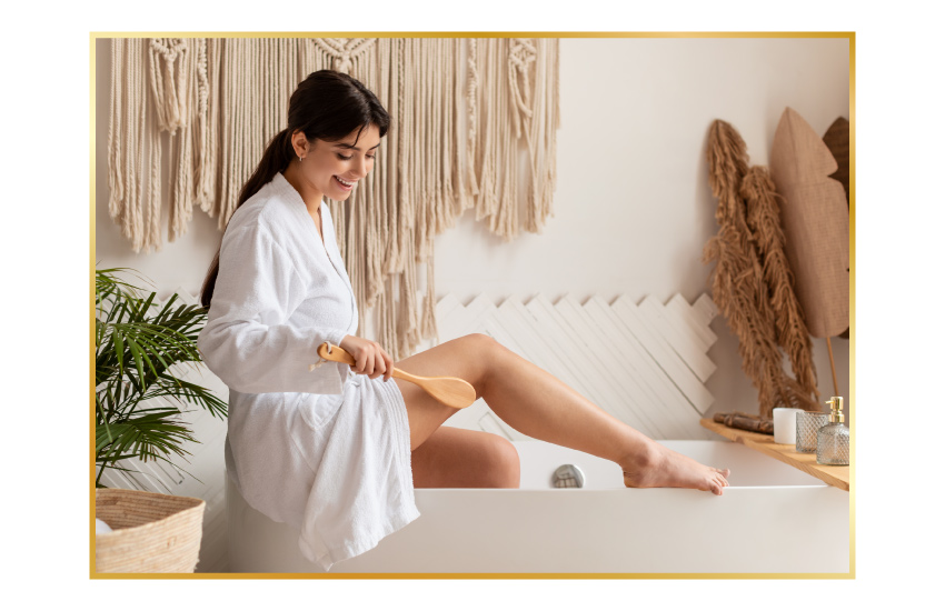 массаж щеткой, антицеллюлитный массаж, уход за собой