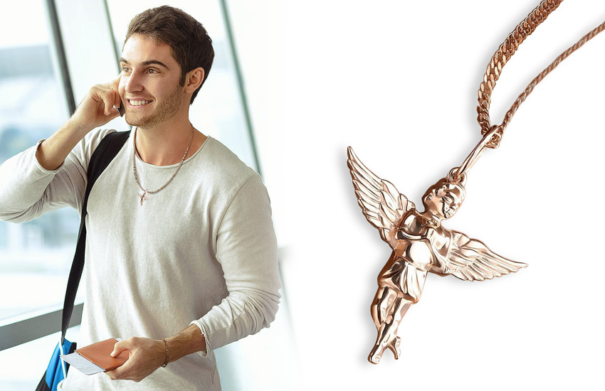 подвеска, 585 золотой, мужские украшения, цепочка, мужская подвеска