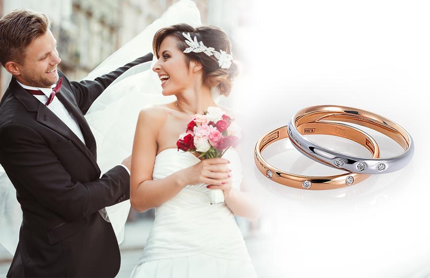 жених невеста свадьба ювелирные украшения 585 золотой обручальные кольца