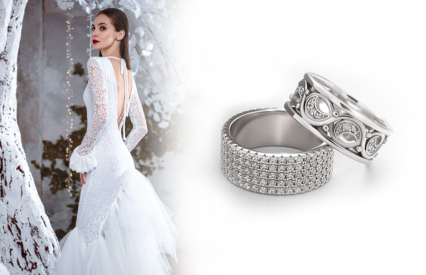 невеста зимняя свадьба ювелирные украшения 585 золотой 