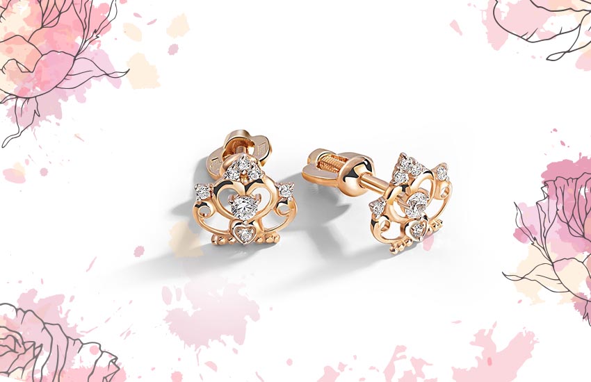 серьги из золота с фианитами ювелирные украшения 585 золотой