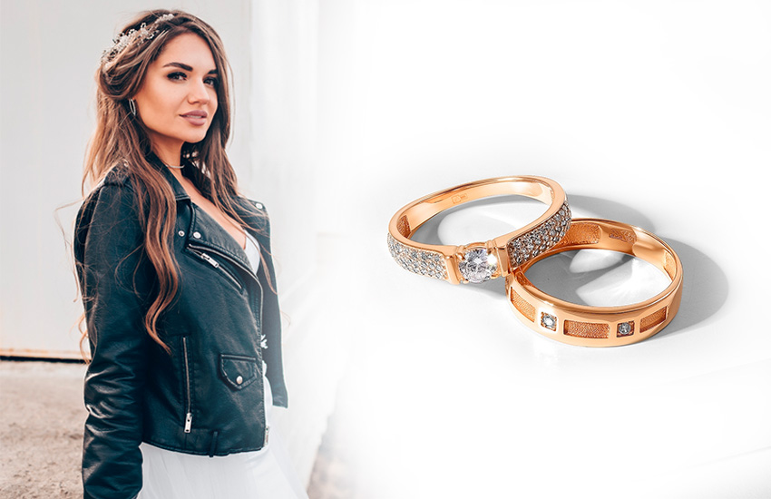 невеста косуха зимняя свадьба ювелирные украшения обручальные кольца 585 золотой