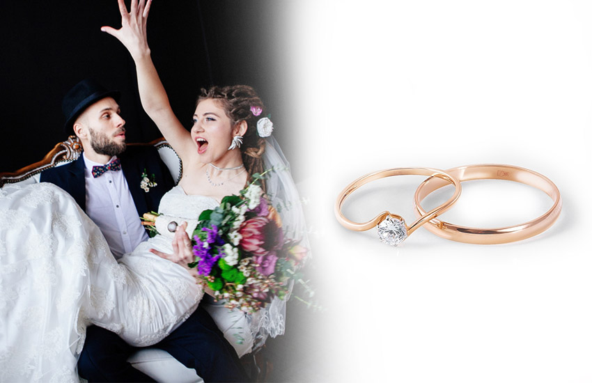 невеста жених свадьба обручальные кольца 585 золотой ювелирные украшения 