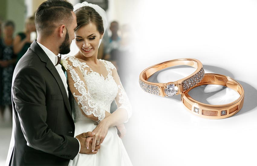 жених невеста свадьба ювелирные украшения 585 золотой обручальные кольца