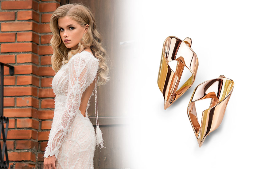 невеста свадьба серьги ювелирные украшения 585 золотой