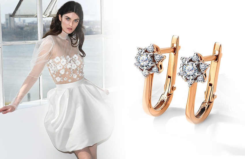 585 Золотой, свадьба 2021, свадебные платья, тренды, серьги