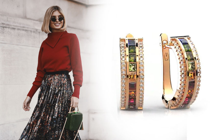 585*Золотой, советы, стиль, мода, яркие цвета, серьги, сочетание цветов