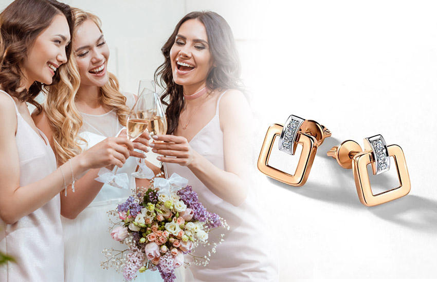 585*Золотой, серьги, девичник, праздник невесты, свадебная подготовка