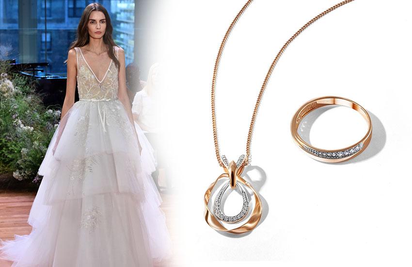 585 Золотой, свадьба 2021, свадебные платья, тренды, подвеска, кольцо
