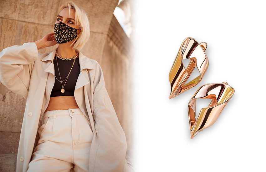 585 золотой, самоизоляция, тренды, стиль, мода, серьги