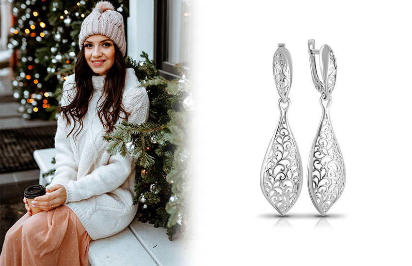 585 Золотой, зима, Новый год, тренды 2021, стиль, серьги