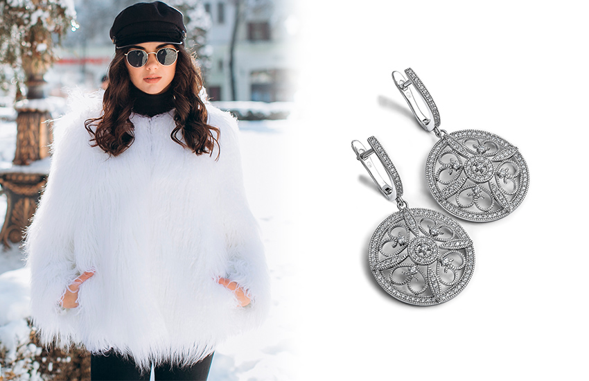 585 Золотой, зима, Новый год, тренды 2021, стиль, серьги