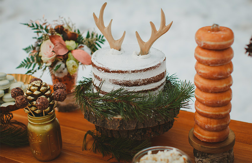 585 Золотой, зимняя свадьба, свадьба зимой, невеста, образ, торт