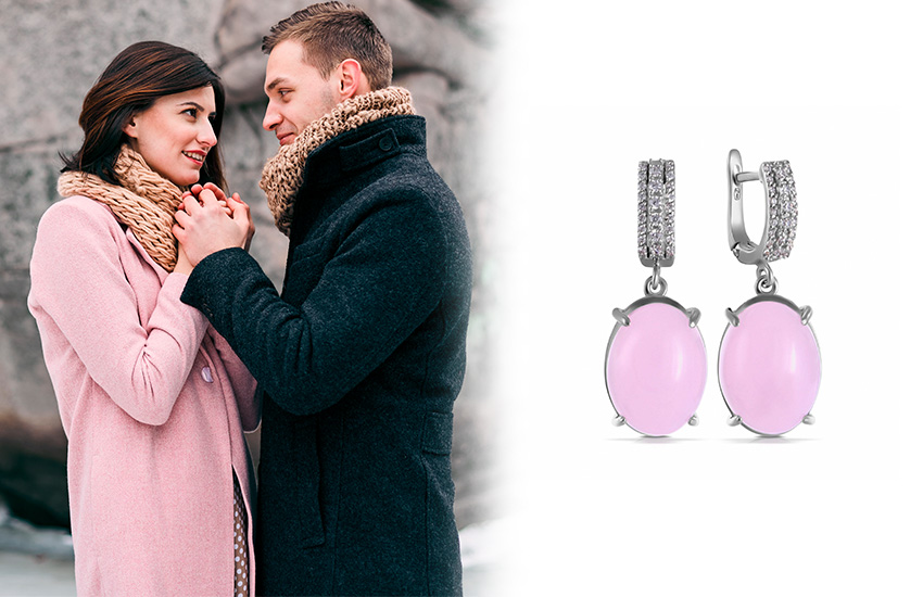 585 Золотой, драгоценные камни, афродизиак, мужчина и женщина, серьги