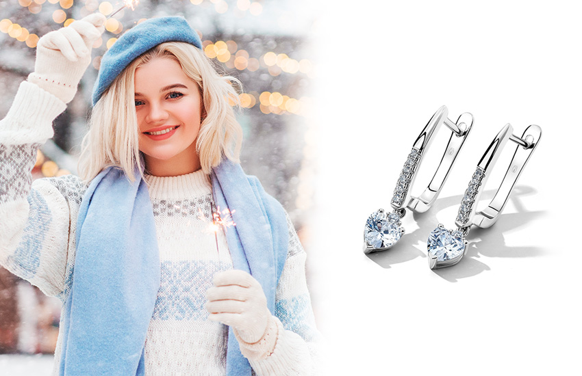 585 Золотой, зима, Новый год, тренды 2021, стиль, серьги