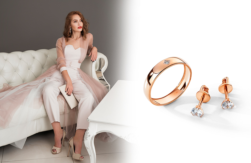 585 золотой, свадьба, свадебный стиль, идеи для свадьбы, тренд, серьги, кольцо