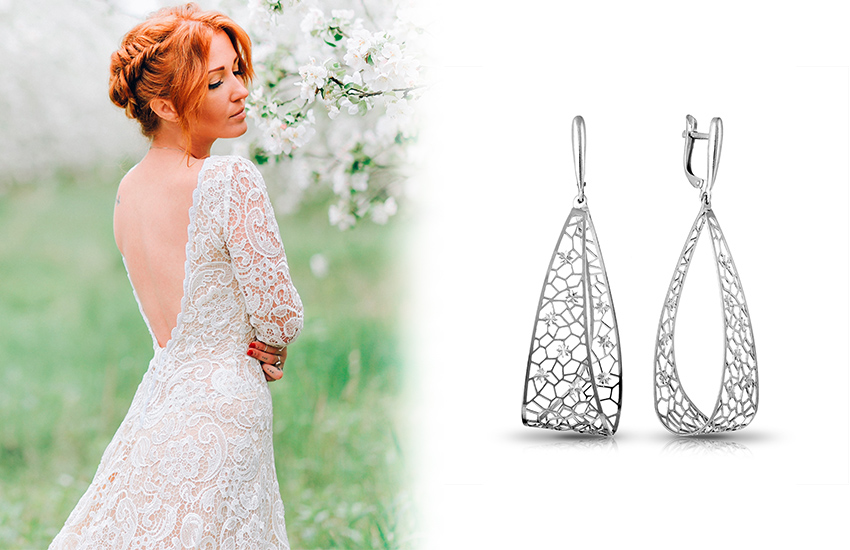 585 Золотой, свадебные тренды 2021, украшения для невесты, образ невесты, серьги