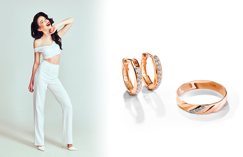 585 золотой, свадьба, свадебный стиль, идеи для свадьбы, тренд, серьги, кольцо