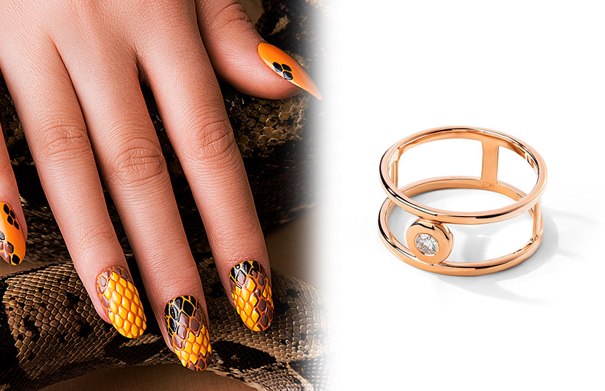 585 золотой, тренды, маникюр, стиль, мода, кольцо