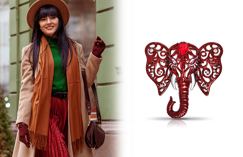 585 Золотой, тренды, ювелирные тренды зимы, ювелирные украшения, ювелирные изделия, брошь