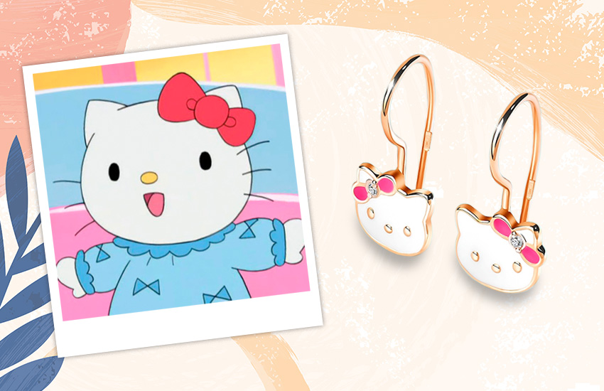 Hello Kitty, мультфильмы, история, детские украшения, 585 золотой, серьги