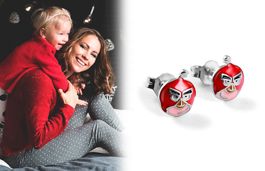 Аngry birds, игра, мультфильм, 585 Золотой, серьги