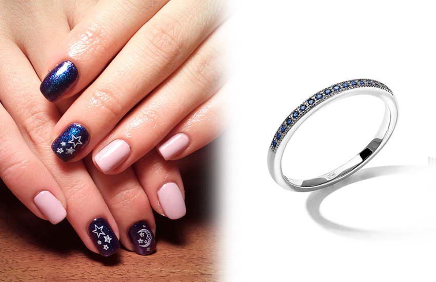 585*Золотой, нейл-дизайн, маникюр, Новый год, тренды, кольцо