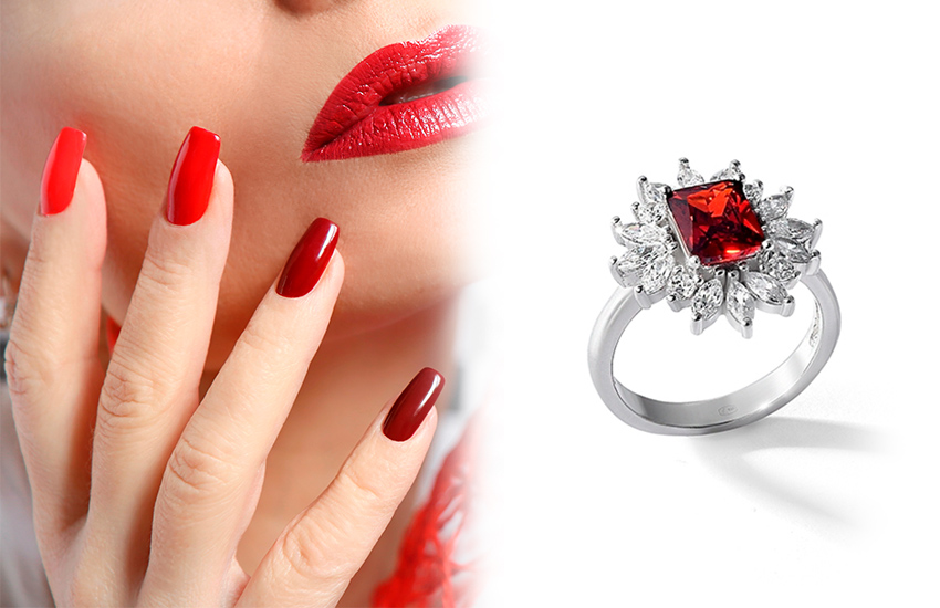 585*Золотой, нейл-дизайн, маникюр, Новый год, тренды, кольцо