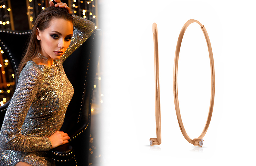 Серьги-кольца, стиль 00-х, ювелирные украшения, ювелирные тренды, ювелирные изделия, 585 Золотой