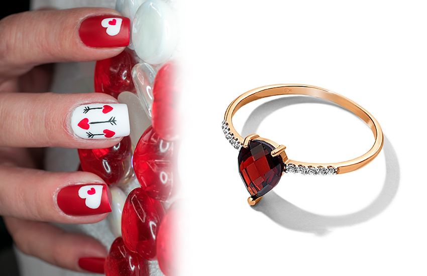 маникюр, советы, 14 февраля, День Святого Валентина, кольцо