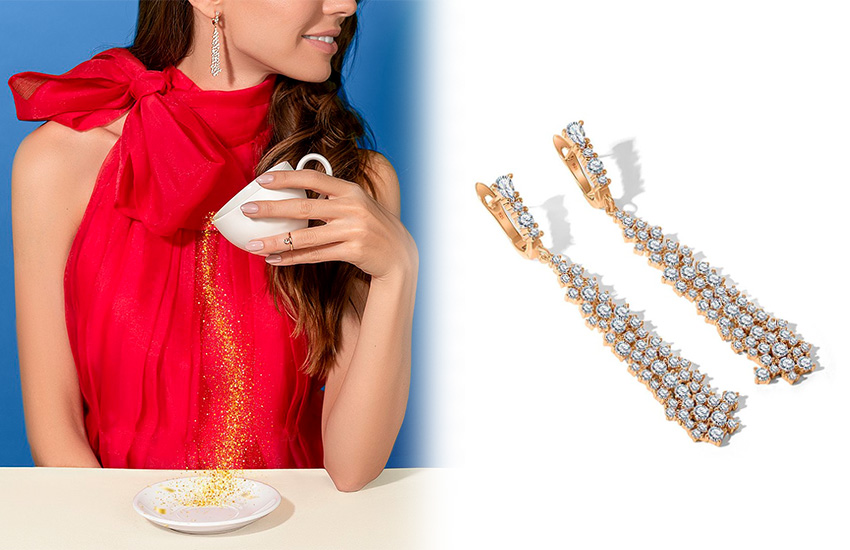 Россыпь кристаллов, стиль 00-х, ювелирные украшения, ювелирные тренды, ювелирные изделия, 585 Золотой