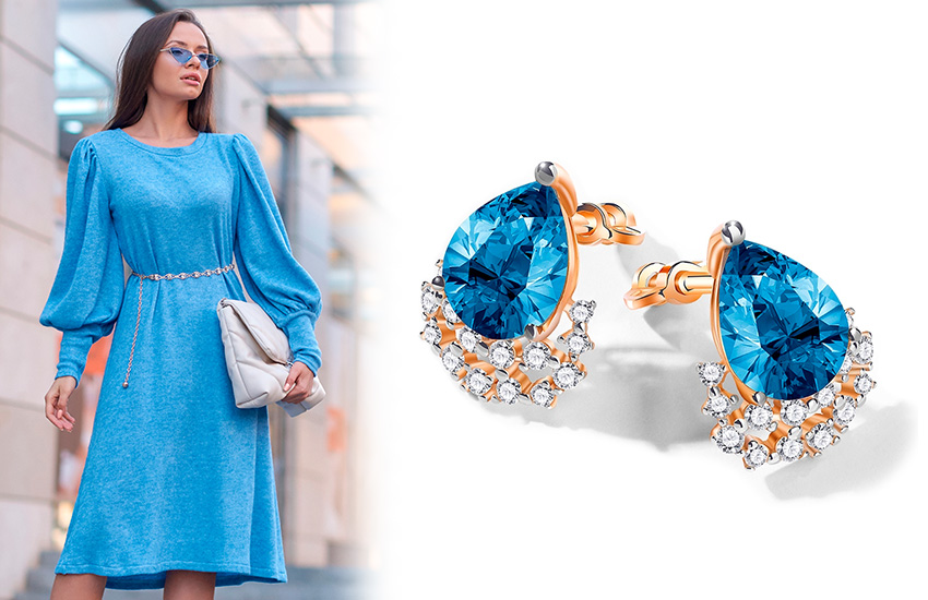 голубой, серьги, весна, советы стилиста, стиль