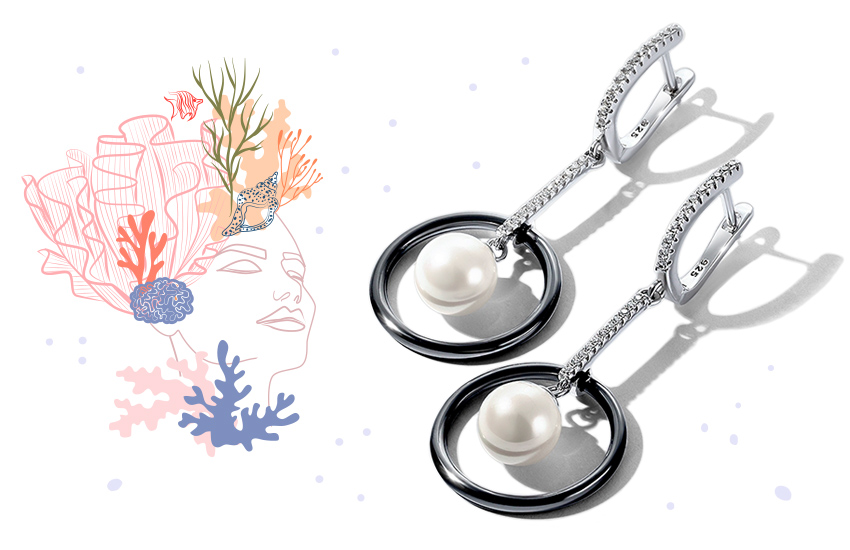 серьги, украшения с жемчугом, цвета жемчуга, история украшений, интересное, 585 золотой