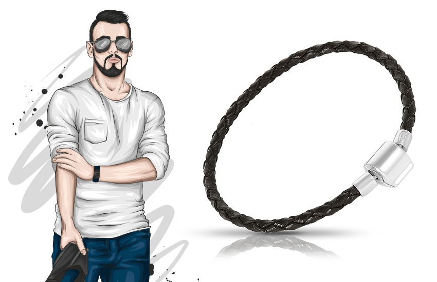 браслет из кожи, подарки, до 1500, 23 февраля, идеи, 585 золотой