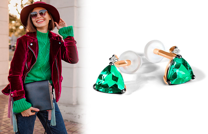 серьги-пусеты с камнем, 7 моделей, стиль, мода, модный образ