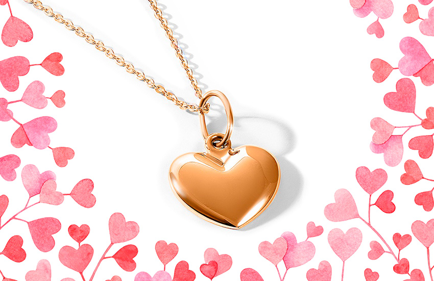 подвеска-сердечко весенние украшения 585 золотой ювелирные украшения