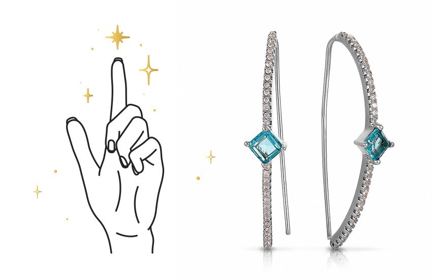 серьги-клаймберы, необычные украшения, ювелирные тренды, мода, 585 золотой