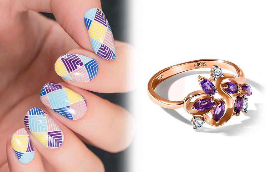маникюр, нейл-арт, тренды, весна, кольцо