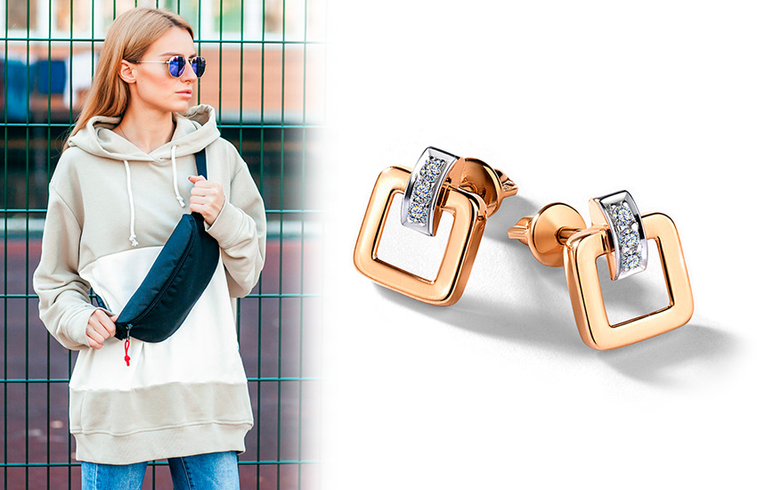 серьги-пусеты геометрической формы, 7 моделей, стиль, мода, модный образ