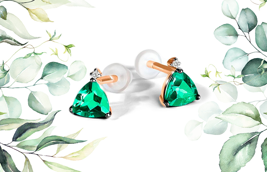 изумруд весенние украшения 585 золотой